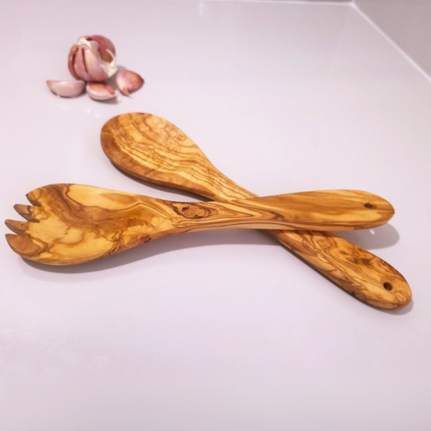Olive Wood Salad Set
