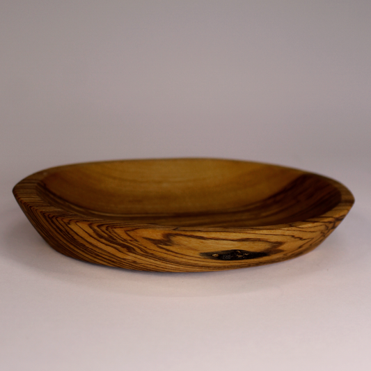 Handcrafted olive wood oval serving dish by Art Olive, view 1