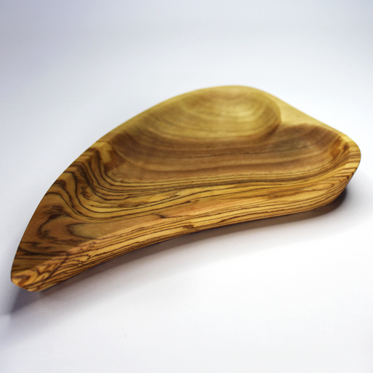 Heart of Grain heart-shaped olive wood bowl, view 1