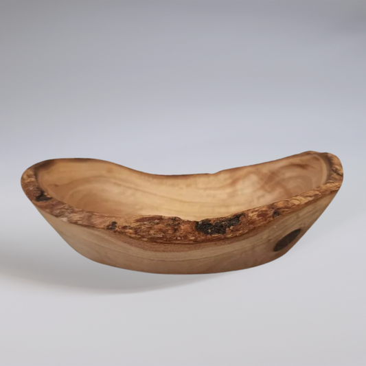 Rustic Olive Wood Bowl with Natural Edge
