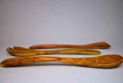 Ensemble d'Ustensiles de Cuisine en Bois d'Olivier