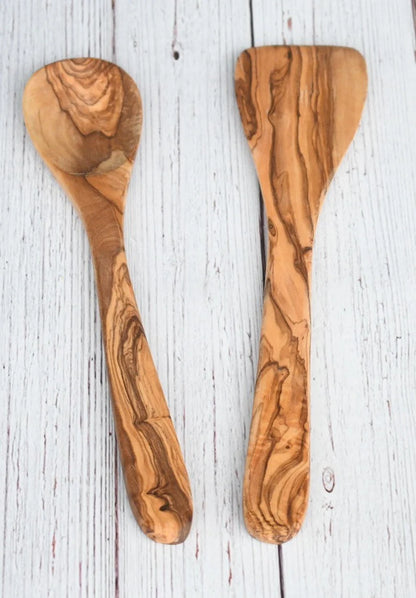 Ensemble de cuillères de cuisine en bois d'olivier (3 pièces)